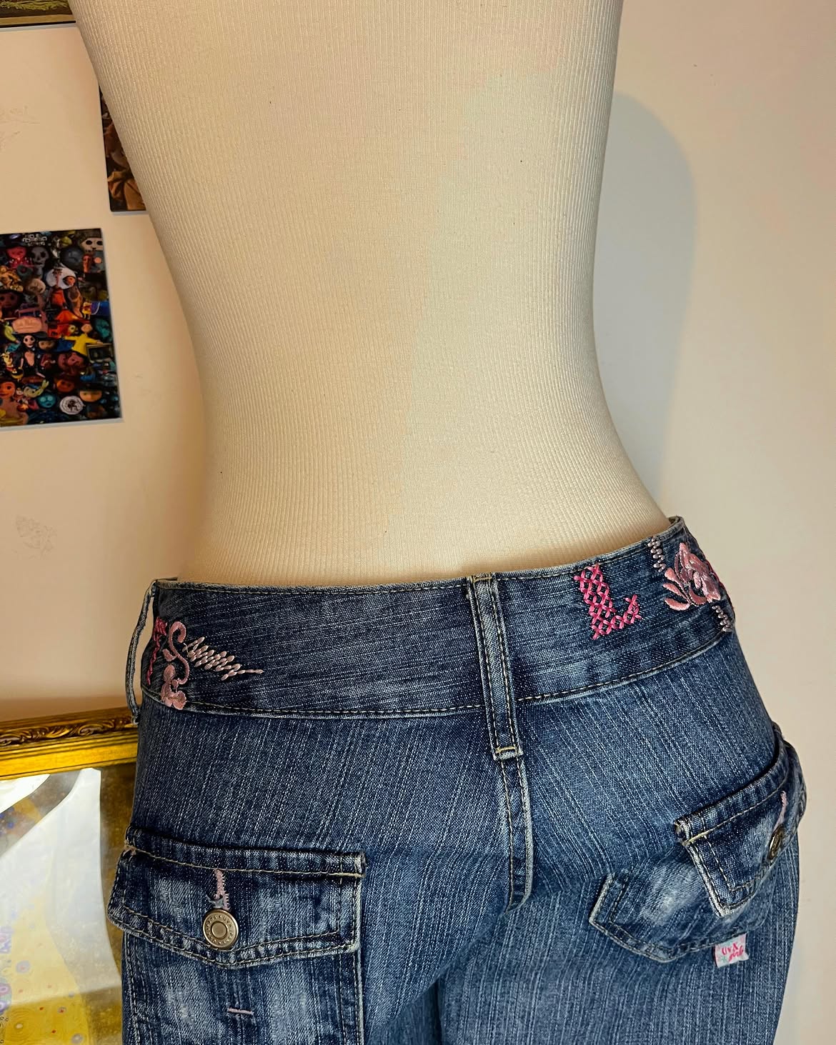 Calça Vintage Bordado Garimpo