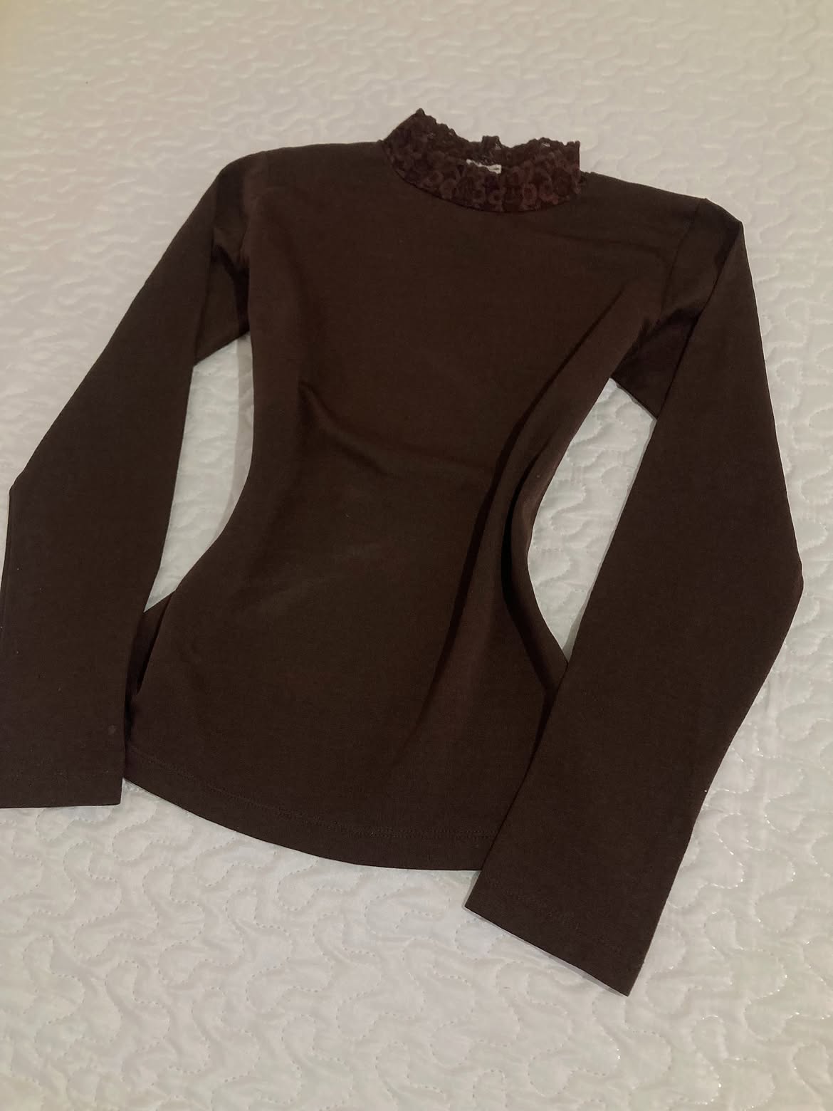 Blusinha Marrom Lace Garimpo