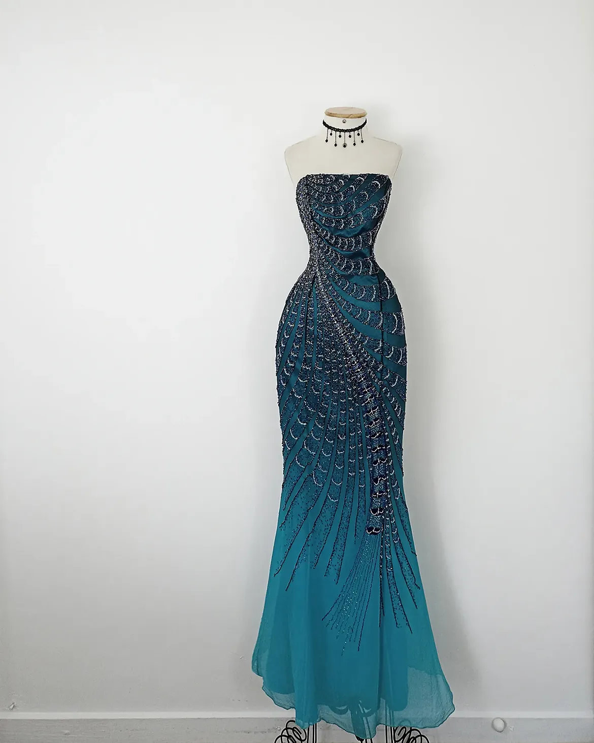 Vestido Azul Personalizado Brilhoso