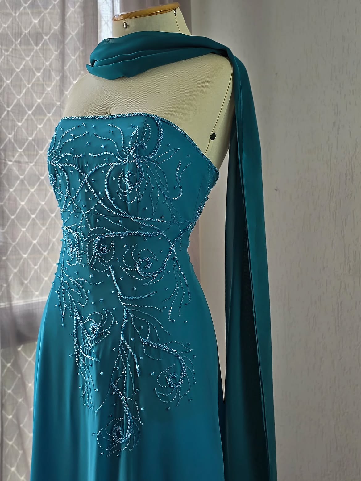 Vestido Anos 2000 Azul Longo